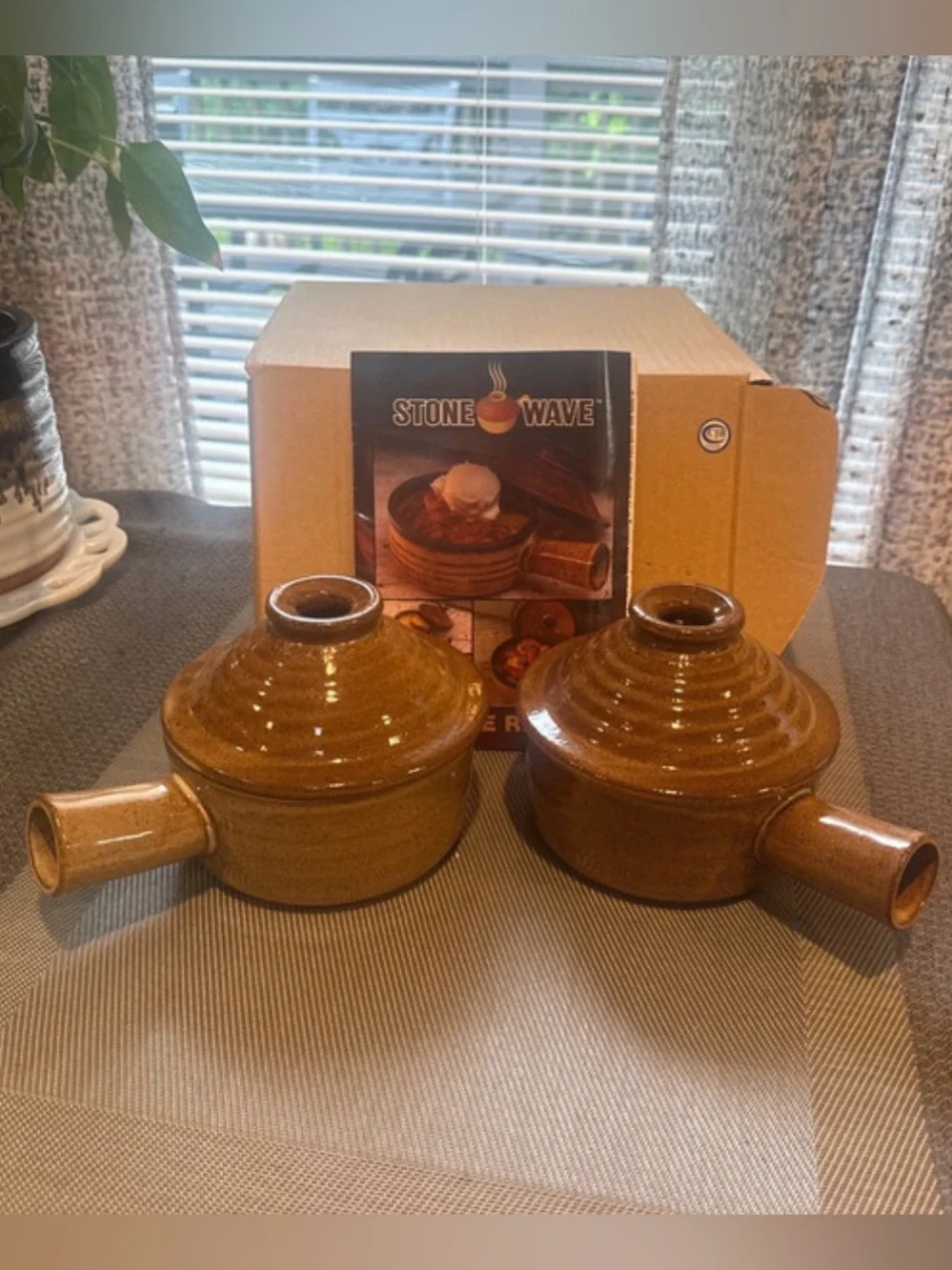 Stone Wave Microwave Cookers. Set of 2. New in box with recipe book.